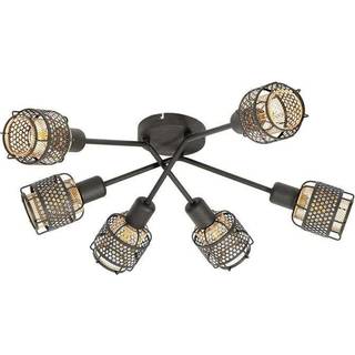 Lindby Eudoria loftlampe 6 lyskilder sort/guld