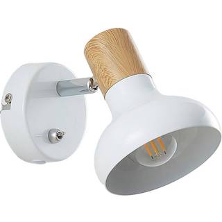 Lindby vægspot Fridolin, 14 cm, hvid, metal, afbryder