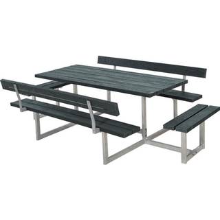 Plus Basic Bord/Bænkesæt m/2 ryglæn og 2 påbygninger 260 cm - Grøn ReTex