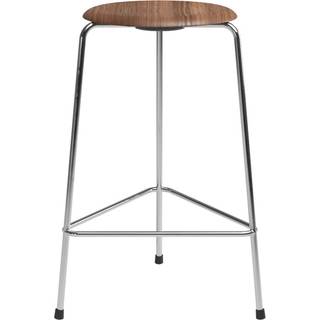 Fritz Hansen High Dot Barstol H65 3-legs Krom/Valnød