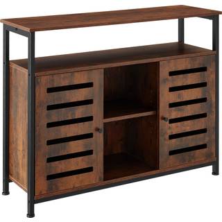 Skænk Warrington 100x37x82cm - Industrielt mørkt træ, rustikt