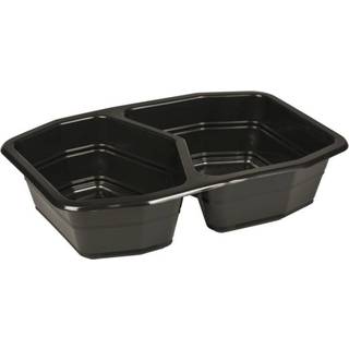 Duni Plastbakke 21,5x14,8x5cm 940 ml/ 540 ml PP 2-rums sort