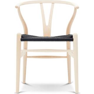 Carl Hansen - CH24 Y-Stolen, Vitoljad Ask, Svartflätat papperssnöre - Spisebordsstole - Hans J. Wegner - Træ farvet - Papir/Træ