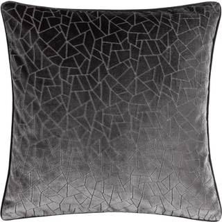 HÖEM HÖEM Stargazer Grey Malans Geometric Cut Velvet Piped Cushion