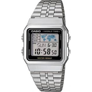 Stilfuld Unisex Casio Vintage Ur i Sort og Sølv (Ø 34 mm)