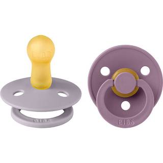 BIBS Rund Colour Sut - 2-Pak - Str. 2 - Naturgummi - Fossil Grey/Mauve