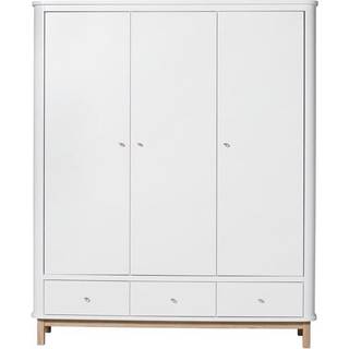 Oliver Furniture Wood klædeskab m 3 døre hvid/eg - højde 204 cm