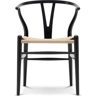 Carl Hansen - CH24 Y-Stolen, Svartlackad Ask, Naturflätat papperssnöre - Spisebordsstole - Hans J. Wegner - Sort - Papir/Træ