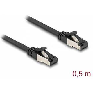 Delock RJ45 fladt patchkabel, Cat.8.1, 0,5 m – sort