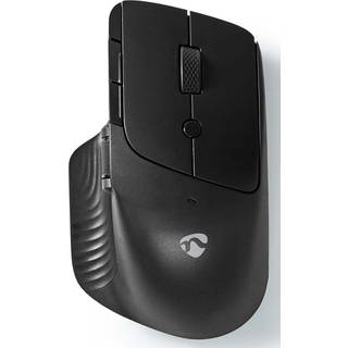 Nedis - Ergonomisk trådløs optisk mus, 6 knapper med scroll (Sort) (1600 dpi)