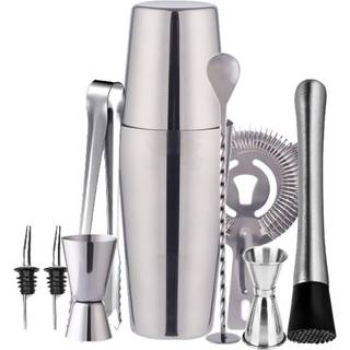 Cocktail sæt Dobbelt shaker 750ml Rustfrit stål Sølv 10 dele