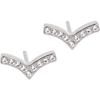 Blomdahl Brilliance Wing Øreringe i Titanium med Krystalsten