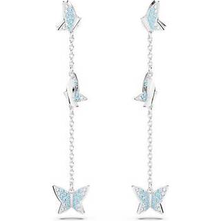 Swarovski Lilia Blue Butterfly Drop Earrings - Silver