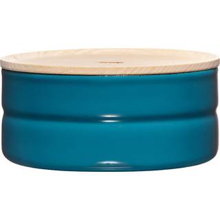 Riess Kitchen Management Vorratsdose 0,615 L Silent Blue - Emaille mit Eschenholzdeckel - Blau