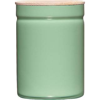 Riess Kitchen Management Vorratsdose 2,25 L Slow Green - Emaille mit Eschenholzdeckel - Grün