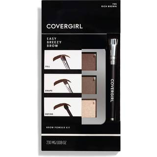 CoverGirl-Easy Breezy Brow Powder Kit Tre nuancer Brow Definere Professionel Double-Thomet Angleed Brush Ubesv?ret 100% grusomhedsfri