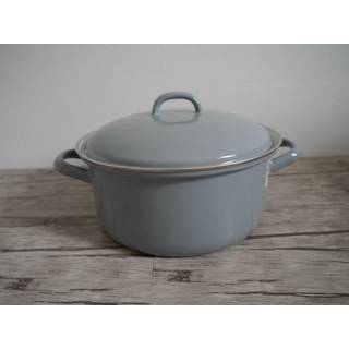Riess Classic Pure Grey Kasserolle 22 cm / 3,0 L - Emaille - Grau