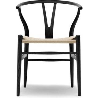 Carl Hansen - CH24 Y-Stolen Ek/ Snöre natur Svartlackerad - Spisebordsstole - Hans J. Wegner - Sort - Papir/Træ