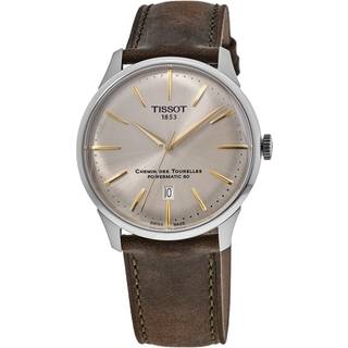 Tissot Chemin des Tourelles Powermatic 80 herreur i stål, læderrem -Ø42