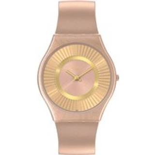 Swatch Tawny Radiance Quartz Pink Silicone Strap Bio-Sourced Case Unisex Watch SS08C102