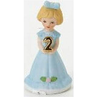 Enesco vokser op piger blond alder 2 porcel?nsfigur 3 bl?/gylden