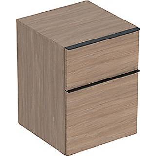 Geberit iCon sideskab med to skuffer: 45x60cm Eg / melamin træstruktur, lava / pulverlakeret mat