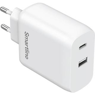 Smartline Super Charger 65W PD Vægoplader USB-C & USB-A - Hvid
