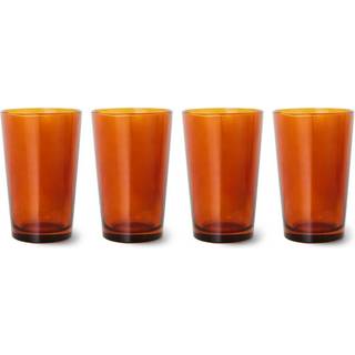HKliving 70's glassware teglas 20 cl 4-pak Amber brown