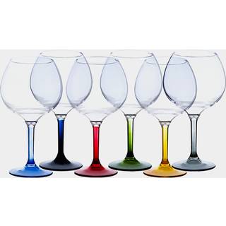 Vinglas i plast Marine Business Party Colors, transparent/flerfarvet, 65 cl, 6-pak