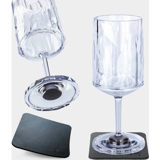 Magnetiske vinglas i plast Silwy Magnetic Plastic Glass Wine, transparent, 20 cl, 2-pack + magnetiske glasunderlag