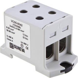 Ouneva Otl-isoleret universal klemme aluminium/kobber 2*(6-95) mm2 grå