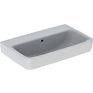 Geberit Renova Compact håndvask: B=65cm, T=40cm, Hanehul=Uden, Overløb=Synlig, Hvid