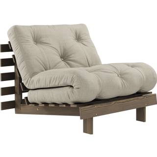 Roots 90 Sovesofa Fra Karup Design i Massiv FSC Fyrretræ | Japandi - Carob Brown - 914 Linen