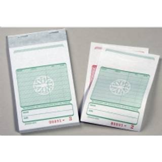 Kasseblok 2641 med grøn tryk carbon 130x85 mm 50 bl m/kopi