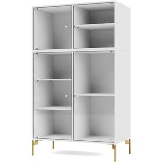 Montana Ripple III vitrineskab 69,6x117,6x38 cm NewWhite-ben brass