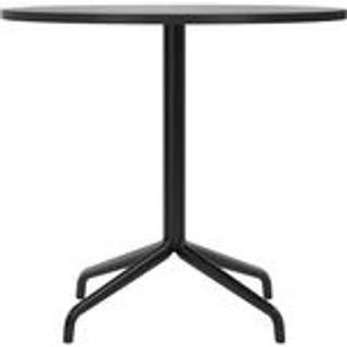 Audo Copenhagen - Harbour Column Dining Table 4-star - Black/Black Oak - Ø80 cm - Spiseborde - Norm Architects - Sort - MDF/Metal/Træ