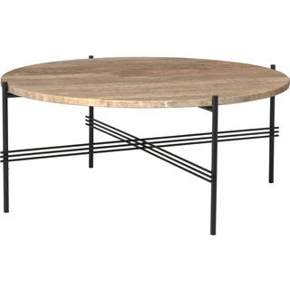 GUBI TS Sofabord Rundt Ø80 Sort/Varm Taupe Travertin