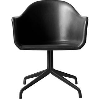 Audo Copenhagen - Harbour Swivel Chair Black Aluminium Shell Leather Dakar 0842 - Skrivebordsstole - Norm Architects - Sort