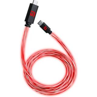 FLOATING GRIP 3M USB-C/USB-C CABLE WITH LED LIGHT - RED -> Forventet levering: 1-2 hverdage