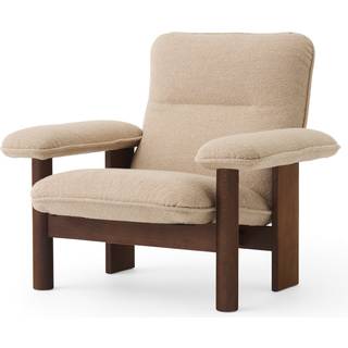 Audo Copenhagen - Brasilia Lounge Chair Solid Oak Dark stained Fabric Cat. 0 Boucle Col. 02, - Lænestole - Anderssen & Voll - Træ farvet - Træ/Tekstilmateriale/Skum