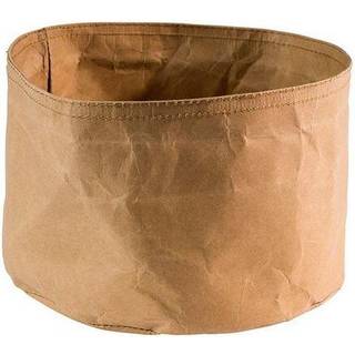 Brødpose rund Ø20x13 cm læderlook brun