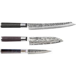 Kuro knivsæt 3 dele (brødsav, petty, santoku)