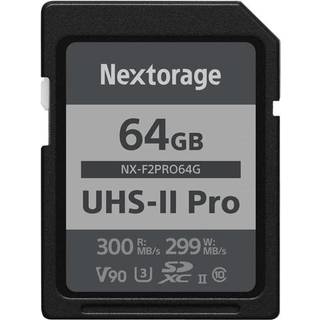Nextorageultra Fast V90 UHS-II SD Card Pro 64GB Max Skriv hastighed 299MB/s L?s hastighed 300MB/s (SDXC UHS2 MEMORY CARD NX-F2PRO)