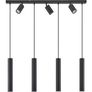 Lindby hængelampe Sanad, 100 cm, 7 lyskilder, sort, GU10
