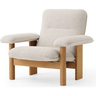 Audo Copenhagen - Brasilia Lounge Chair Solid Natural Oak Leather Cat. 2 Moss Col. 11, - Lænestole - Anderssen & Voll - Træ farvet - Træ/Tekstilmateriale/Skum