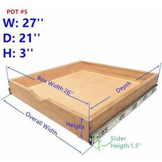 26 '' Breddeskuffe Tr?bakke skuffe Boks K?kkenarrang?r Kabinet Skub ud hylden Pull-Out Shelf Pantry Organization & Storage W/ Sliders-- DIY Proje