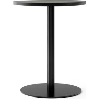 Audo Copenhagen - Harbour Column, Dining Table Ø60, Charcoal Linolieum Tabletop with Black Base - Spiseborde - Norm Architects - Grå - MDF/Metal/Syntetisk
