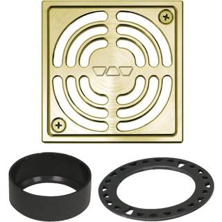 Schluter Kerdi -Drain Contour Bruser Grate Kit med integreret hældningsbinding Flange - Ideel til fliser - 4 """" Riststørrelse firkantet børstet m
