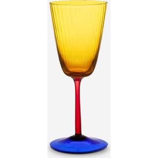 Dolce&Gabbana Casa Glassware - 'Carretto Siciliano' white wine glass, yellow and blue in yellow 100% Murano Glass