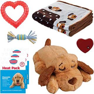 Original Snuggle Puppy Essentials Starter Kit. Hjerteslag hund legetøj og beroligende hjælp med 3 varmepakker hvalp tænder legetøjshund tyggelege